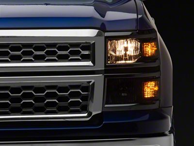 OE Style Headlight; Chrome Housing; Clear Lens; Driver Side (14-15 Silverado 1500)