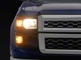 Headlights with Amber Corner Lights; Black Housing; Clear Lens (14-15 Silverado 1500)