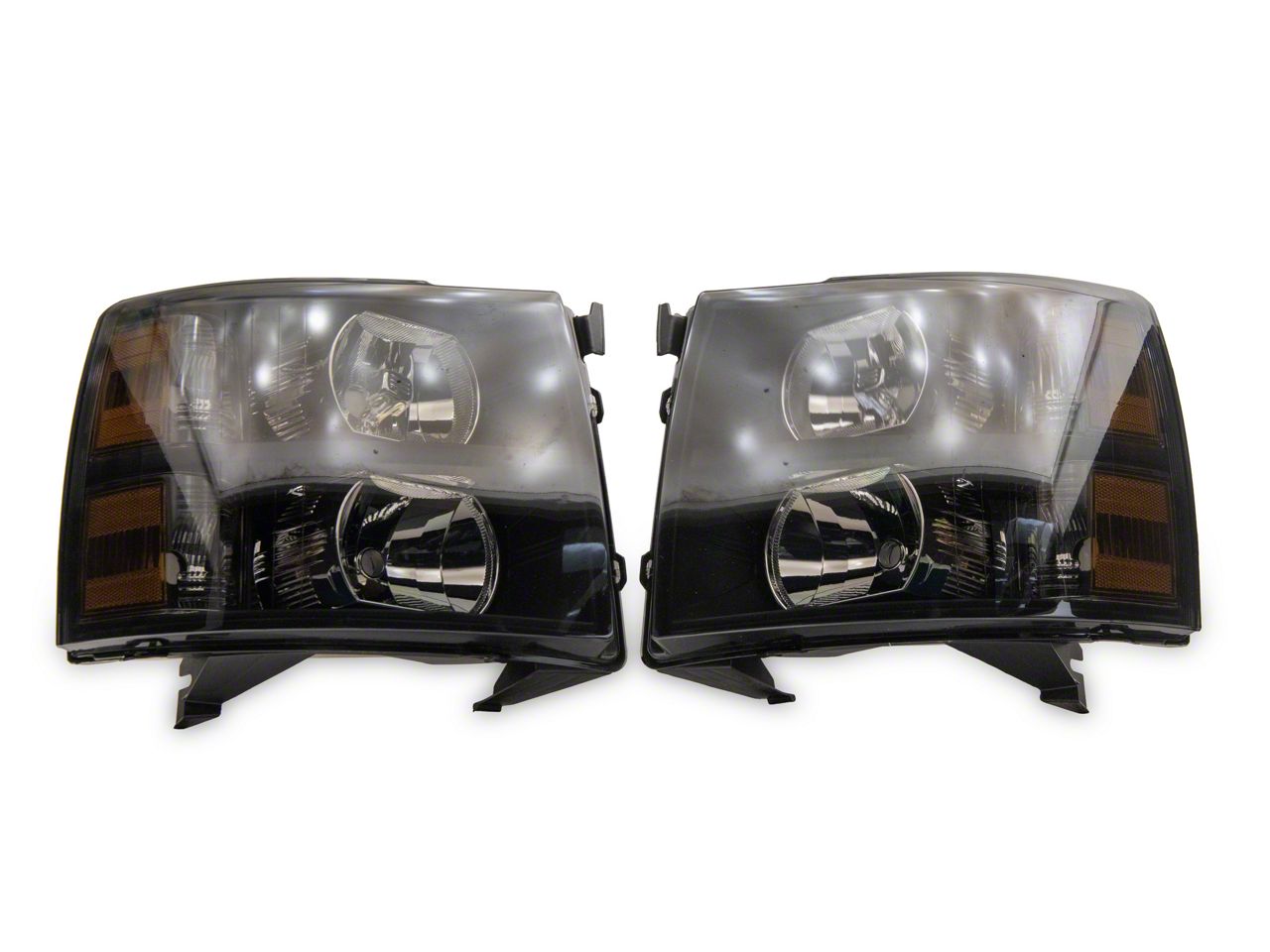 Silverado 1500 LED C-Bar Factory Style Headlights; Chrome Housing Smoked Lens 2lh Siv07g G3 Go.s155016 Alt11