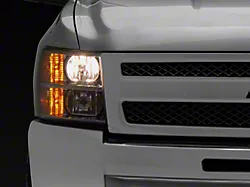 Headlights with Amber Corner Lights; Chrome Housing; Clear Lens (07-13 Silverado 1500)