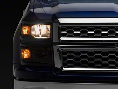 Headlights with Clear Corner Lights; Black Housing; Clear Lens (14-15 Silverado 1500)