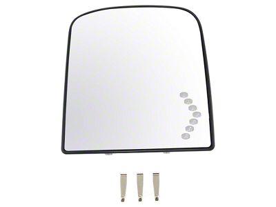 Heated Turn Signal Towing Mirror Glass; Passenger Side (07-18 Silverado 1500)