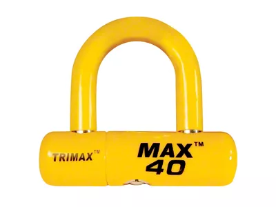 High Security General Purpose U-Lock; 1/2-Inch Shackle; Yellow Sleeve Over Chrome
