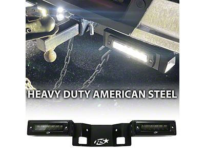 Hitch Bar Reverse 7-Inch LED Flood Lighting Heavy Duty Bolt-On Blacked Out Kit (19-25 Silverado 1500)