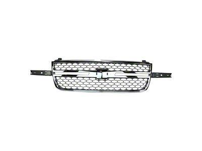 Honeycomb Upper Replacement Grille; Chrome and Gray (2006 Silverado 1500)