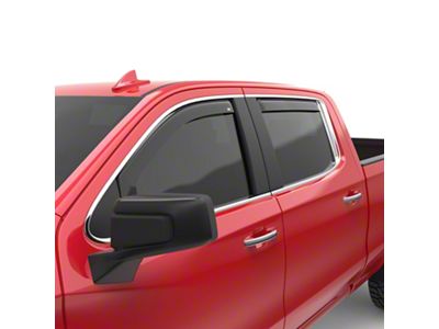 EGR In-Channel Window Visors; Front and Rear; Dark Smoke (19-25 Silverado 1500 Double Cab)