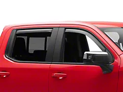 EGR In-Channel Window Visors; Front and Rear; Matte Black (19-25 Silverado 1500 Crew Cab)