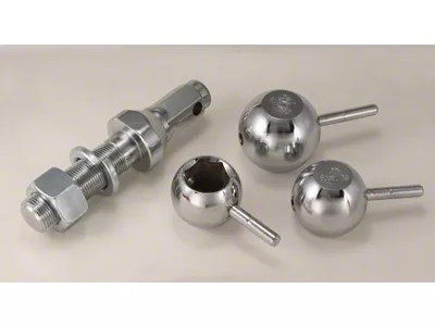 Interchangeable Trailer Hitch 3-Ball Set; Chrome Plated Steel