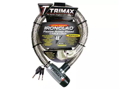 IRONCLAD Max Security Armor Plated Locking Cable; 48-Inch x 26mm; Stainless Steel