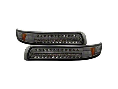 LED Amber Bumper Lights; Smoked (99-02 Silverado 1500)