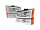 LED Bar Factory Style Headlights; Chrome Housing; Clear Lens (03-06 Silverado 1500)