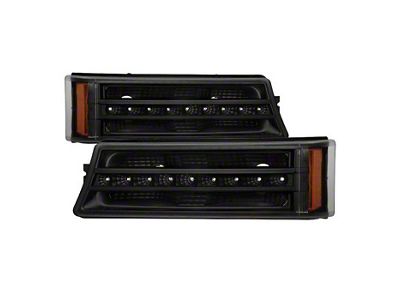 LED Bumper Lights; Black (03-06 Silverado 1500 w/o Body Cladding)