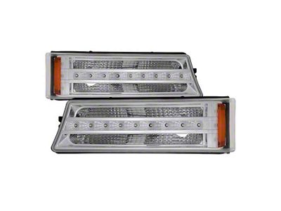 LED Bumper Lights; Chrome (03-06 Silverado 1500 w/o Body Cladding)