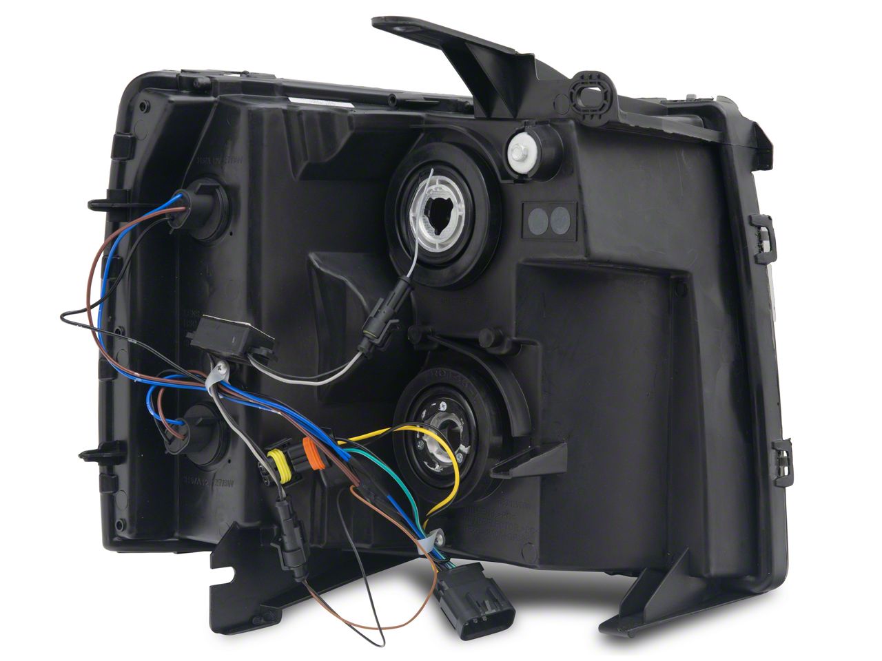 thumbnail image 2 of Smoked Headlight Pair For 2007-2014 Chevy Silverado – Black Housing, Amber Corner, Halogen 2 of 4