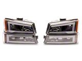 LED DRL Bar Headlights; Black Housing; Clear Lens (03-06 Silverado 1500)