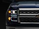 LED DRL Headlights with Amber Corners; Black Housing; Clear Lens (14-15 Silverado 1500)