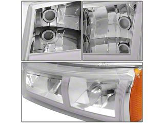 Chrome Housing Amber Corner Headlights +Tail Light For Chevy Silverado Chrome Housing Amber Corner Headlights +Tail Light For Chevy Silverado