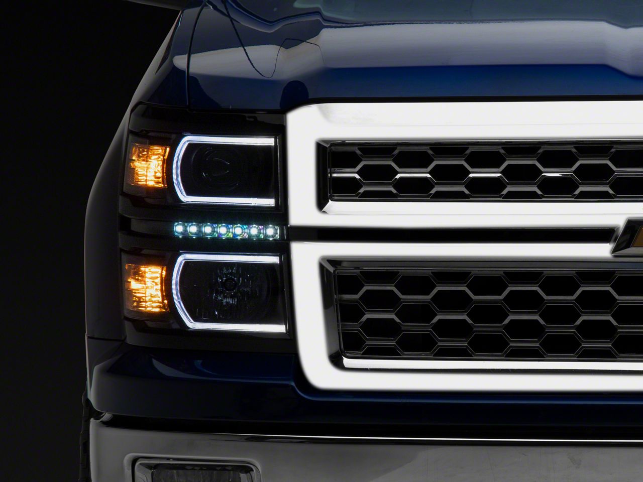 LED DRL Headlights + Smoke Tail Lights Set For 2003-2006 Chevy Silverado 1500 3 thumbnail image