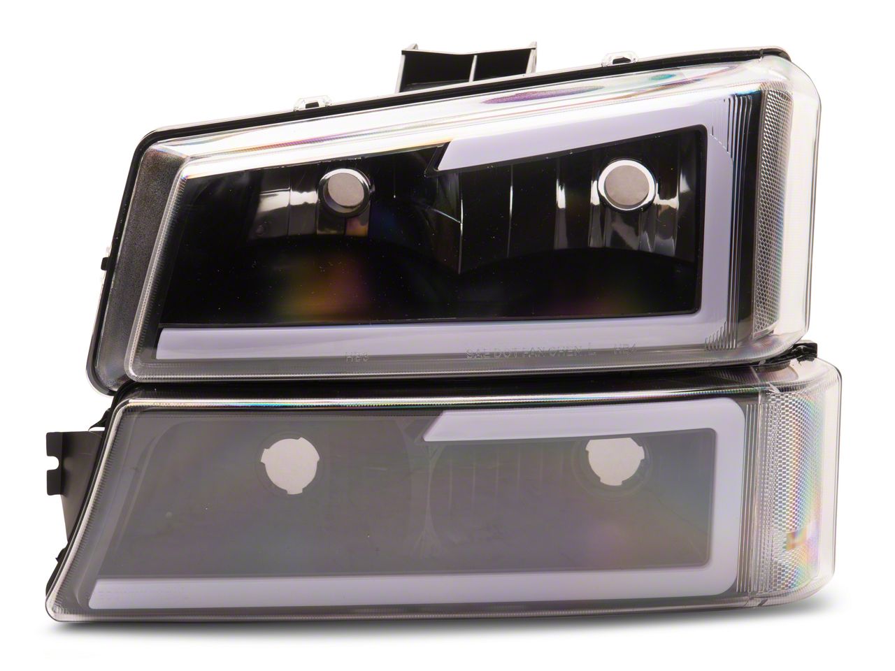 2006 Chevy Silverado Headlights And Taillights Black LED Tail - Foto 2