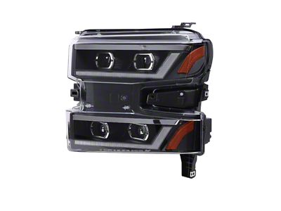 LED DRL Projector Headlights; Chrome Housing; Clear Lens (19-21 Silverado 1500 w/ Factory Halogen Headlights; 2022 Silverado 1500 LTD w/ Factory Halogen Headlights)