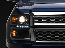 LED DRL Projector Headlights; Chrome Housing; Smoked Lens (14-15 Silverado 1500)