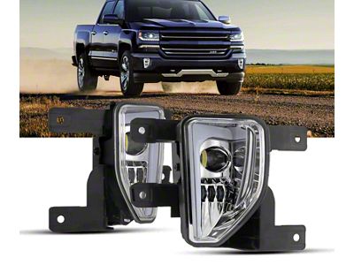 LED Fog Lights with DRL; Black Housing (16-18 Silverado 1500)