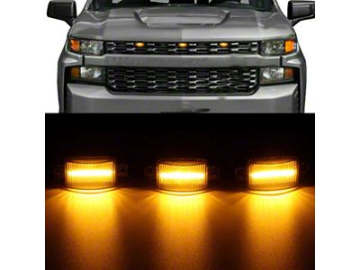 LED Grille Lights; Smoked (16-18 Silverado 1500)