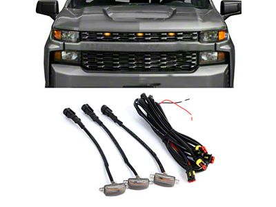 LED Grille Lights; Amber (16-18 Silverado 1500)