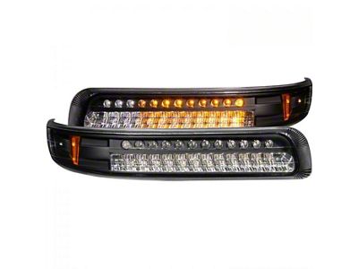 LED Parking Lights; Black (99-02 Silverado 1500)