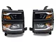 LED Projector Headlights with Black Trim; Black Housing; Clear Lens (14-15 Silverado 1500 w/ Factory Halogen Tail Lights)