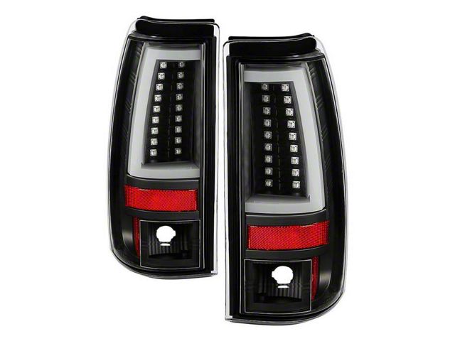 LED Tail Lights; Black Housing; Clear Lens (03-06 Silverado 1500 Fleetside)