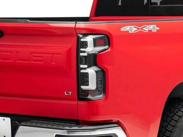LED Tail Lights; Black Housing; Clear Lens (19-23 Silverado 1500 w/ Factory Halogen Tail Lights)