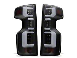 LED Tail Lights; Black Housing; Clear Lens (19-23 Silverado 1500 w/ Factory LED Tail Lights)
