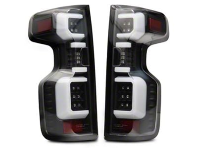LED Tail Lights; Black Housing; Clear Lens (19-24 Silverado 1500 w/ Factory LED Tail Lights)
