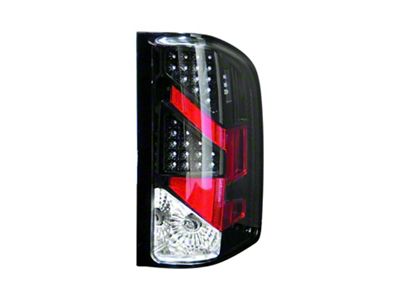 LED Tail Lights; Black Housing; Clear Lens (07-13 Silverado 1500)