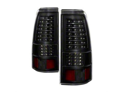 LED Tail Lights; Black Housing; Clear Lens (03-06 Silverado 1500 Fleetside)