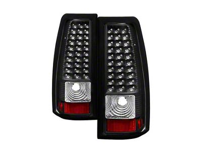 LED Tail Lights; Black Housing; Clear Lens (99-02 Silverado 1500 Fleetside)