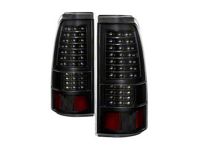 LED Tail Lights; Black Housing; Clear Lens (99-02 Silverado 1500 Fleetside)
