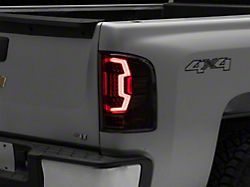 LED Tail Lights; Black Housing; Clear Lens (07-13 Silverado 1500)