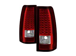 LED Tail Lights; Black Housing; Red Clear Lens (99-02 Silverado 1500 Fleetside)