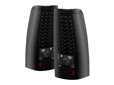 LED Tail Lights; Black Housing; Smoked Lens (99-02 Silverado 1500 Fleetside)