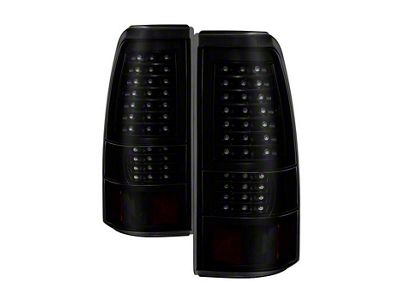 LED Tail Lights; Black Housing; Smoked Lens (99-02 Silverado 1500 Fleetside)