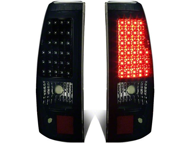 LED Tail Lights; Black Housing; Smoked Lens (03-06 Silverado 1500 Fleetside)