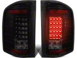 LED Tail Lights; Black Housing; Smoked Lens (07-13 Silverado 1500)