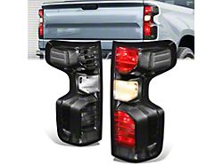 LED Tail Lights; Black Housing; Smoked Lens (19-25 Silverado 1500 w/ Factory Halogen Tail Lights)
