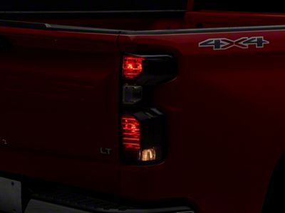 LED Tail Lights; Black Housing; Smoked Lens (19-26 Silverado 1500 w/ Factory Halogen Tail Lights)
