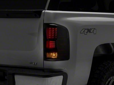 LED Tail Lights; Black Housing; Smoked Lens (07-13 Silverado 1500)