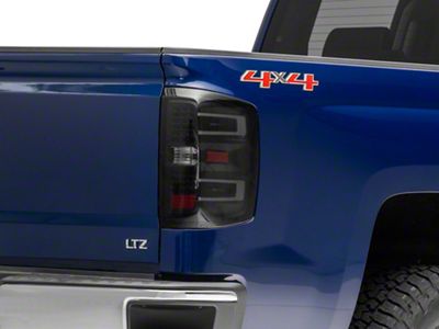 LED Tail Lights; Black Housing; Smoked Lens (14-18 Silverado 1500 w/ Factory Halogen Tail Lights)