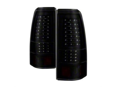 LED Tail Lights; Black Housing; Smoked Lens (03-06 Silverado 1500 Fleetside)