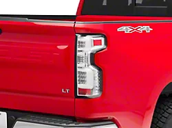 LED Tail Lights; Chrome Housing; Clear Lens (19-23 Silverado 1500 w/ Factory Halogen Tail Lights)